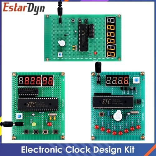 51 microcontroller electronic clock design and development board DIY calendar digital tube timer kit