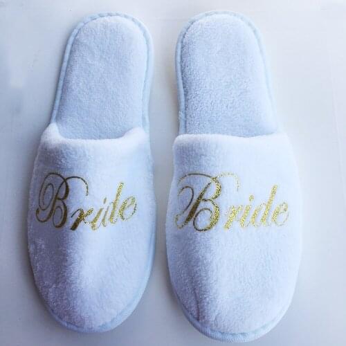 Free Shipping 1 pairs lot White Red Coral fleece Bride be to party Bridesmaid gifts Wedding Slippers