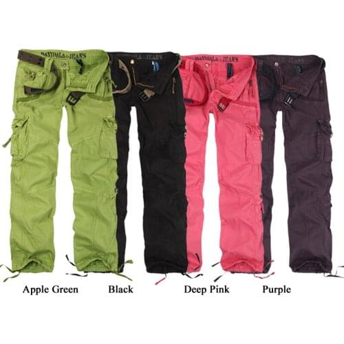 ZEN Womens Casual Cargo Pants Mid Waist Girls Streetwear Dance Baggy Pants Loose Fit Trousers Outdoor Hiking& Camping