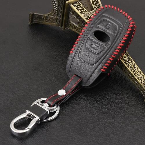 VCiiC Genuine Leather Car Key Case Fit For Subaru XV BRZ Forester Legacy Outback key cover holder