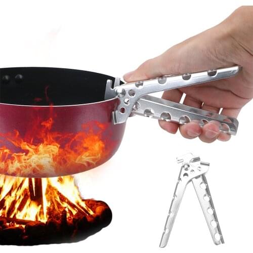 Anti-hot Pot Pan Gripper Holder Aluminium Alloy Pot Clip Camping Pot Pan Gripper Handle Bowl Gripper