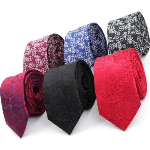 Mens Solid Tie Skinny Floral Jacquard Cravat Classic Luxury Necktie For Wedding Party Business