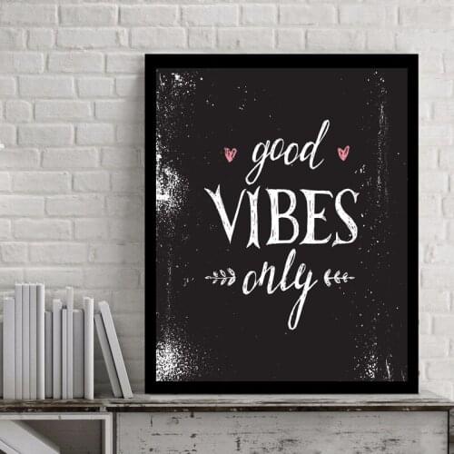 Good vibes only canvas painting modern quotes picture wall art print poster painting