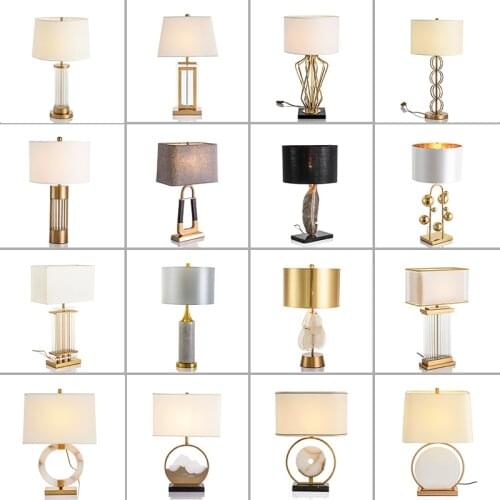 A Room Desk Lamp Sofa Tea Table Lamp Model House Bedroom Bedside Lamp Continuous System Chinese Style Cloud Stone Table Lamp