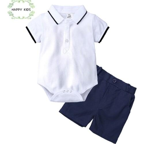 Newborn Baby Clothing Sets Summer Baby Boy Rompers Sets Infant Boy Romper+Casual Shorts pants Outfits Sets Tracksuit DXT489