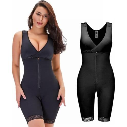 Nude Black Postpartum Clip Zip Seamless Thick Tummy Control Shapewear Bodysuit Full Body Girdles For Women Thigh and Butt Shaper