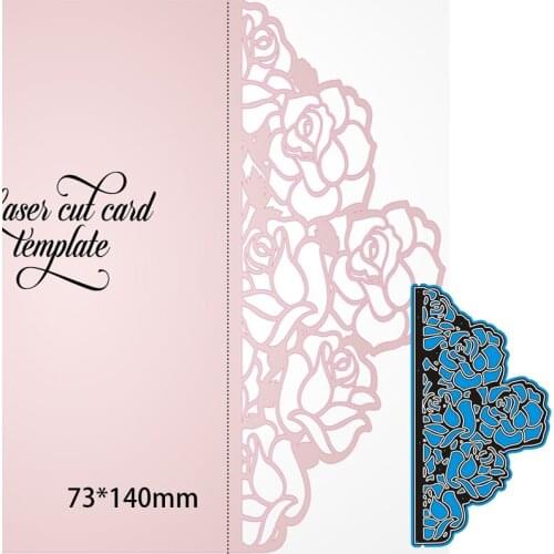 Metal Cutting Dies Hollow Roses Laser New Scrapbook Paper Decoration Template Embossing New DIY Paper Card Craft 73*140mm