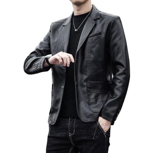 Men Leather Jacket Skin Black Male Bomber Motorcycle Biker Mans Casual Coat Autumn Spring Clothes