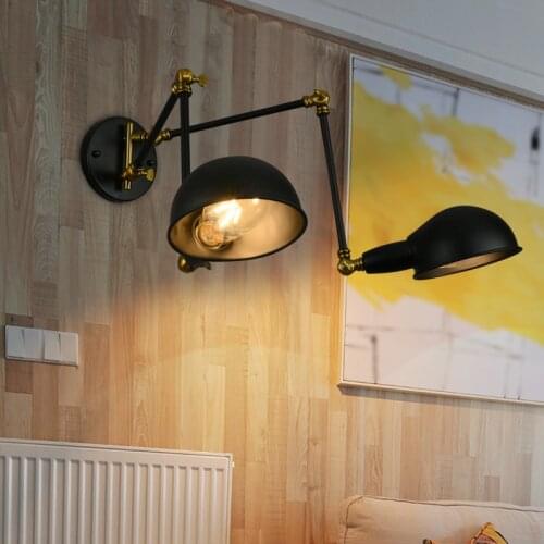 RH loft wall lamp mechanical arm france Jielde wall lamp reminisced retractable double vintage,folding rod