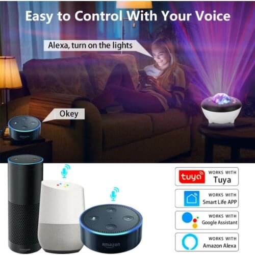 Aurora Projector Lamp Music Projection Night Light Bluetooth-compatible Automation SmartLife Works With Alexa Google Tuya App