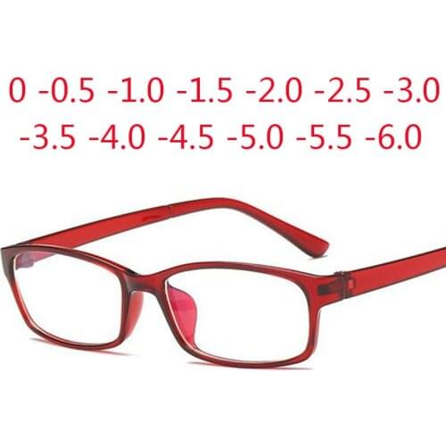 0 -0.5 -1 -1.5 -2 -2.5 -3 -3.5 -4 -5 -6 Finished Myopia Glasses Men Short-sight Eyewear Blue Coated Women Diopter Eyeglasses