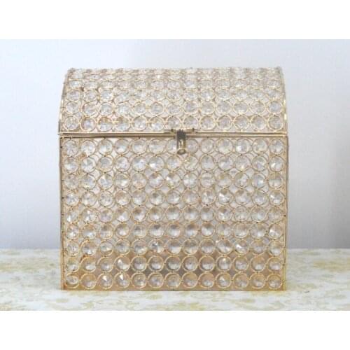 One pcs also sell ) new style Exquisite Crystal Wedding crystal money Lucky Box flower stand For Gift Home event Decoration