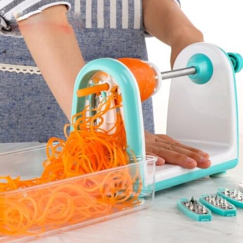 Mandoline Spiral Vegetable Slicer with 5 Stainless Steel Blades Potato Carrot Vegetable Spiral Slicer Grater Chopper