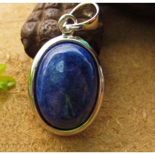 Genuine natural Egypt lapis lazuli pendant necklace 17 "AAA 18x25MM