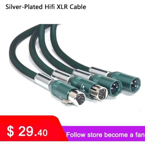 ATAUDIO Silver-Plated Hifi XLR Cable Hi-end 2 XLR Male to Female Audio Cable DAC D90 A90 E30 DX7 PRO AD18