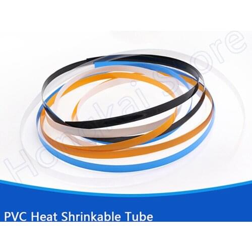 PVC Heat Shrink Tube 7mm Flat Width Heat Shrinkable Film Φ4mm Battery Pack Black /Blue/Transparent