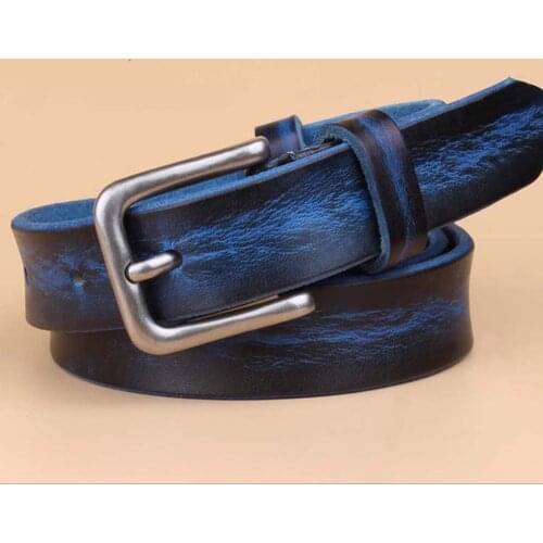 5 Stars Genuine leather women belt vintage leather belts for women strap female pin buckle belt cintos feminios