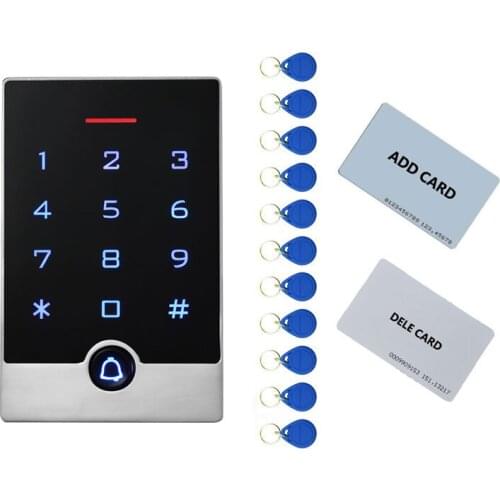 Standalone Access system Touch keypad ID card 2000pcs users inter/out installation waterproof IP67 2pcs mother card 10pcs tags