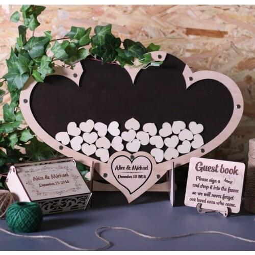 Wedding double heart drop box, Personalized Guestbook Alternative, Wedding heart guest book, Unique Guest Book