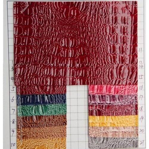 High light crocodile pattern semi PU alligator grain artificial leather fabric