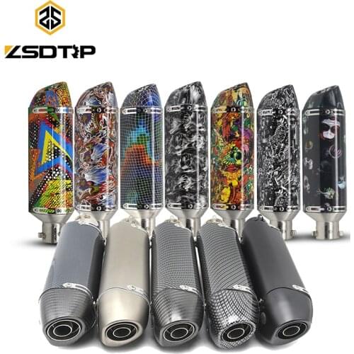 ZSDTRP Universal 51mm dirt bike AK exhaust Motorcycle escape Modified Scooter Exhaust Muffler For FZ6 CBR250 CB600 R1