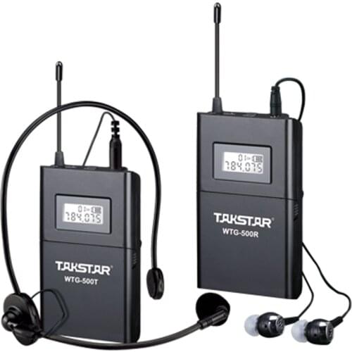 Top Quality Takstar WTG-500 UHF PLL Wireless tour guide system voice device teaching earphones Transmitter+Receiver+MIC+earphone