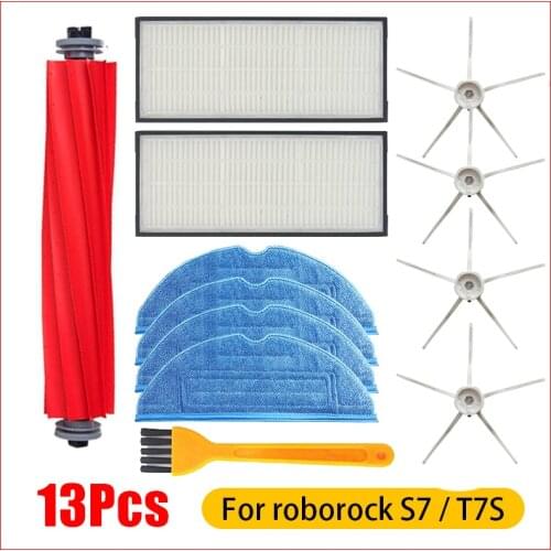 For XiaoMi Roborock S50 S51 S55 S6 S6 Pure Accessories Vacuum Cleaner Parts Washable HEPA Filter Main Brush Side Brush