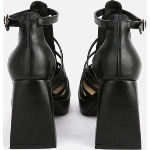 MUMANI Woman‘s 2021 New Modern Sandals Square Heel Genuine Leather Narrow Baotou Roman Pumps Super High Platform Lady Footwear