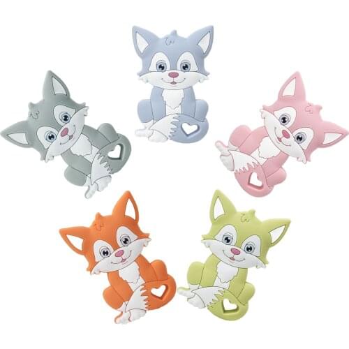 2PCS Candy Colors Silicone Baby Teether Food Grade Cross Teething Toys Handmade DIY Pendant Baby Nursing Teether Necklace Beads