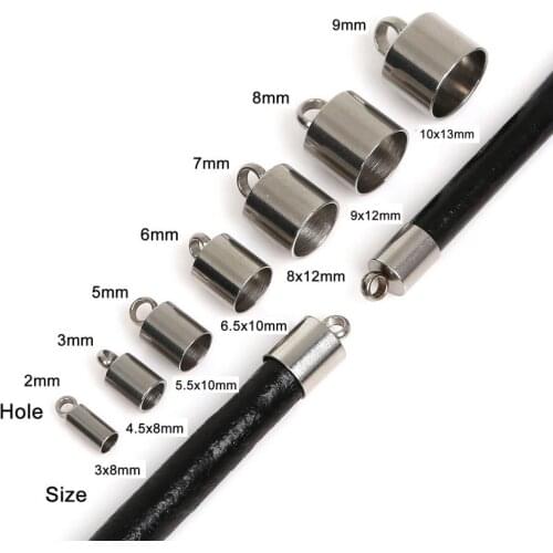 New Arrival 30pcs Stainless Steel Cord End Cap For Bracelet Cord DIY Jewelry Making Jewelry Accessories