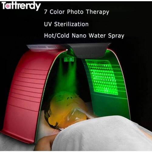 7 Color PDT Photon Skin Rejuvenation Electroporation Led Therapy Facial Mask Hot Cold Nano Water Spray Beauty Skin Care Machine
