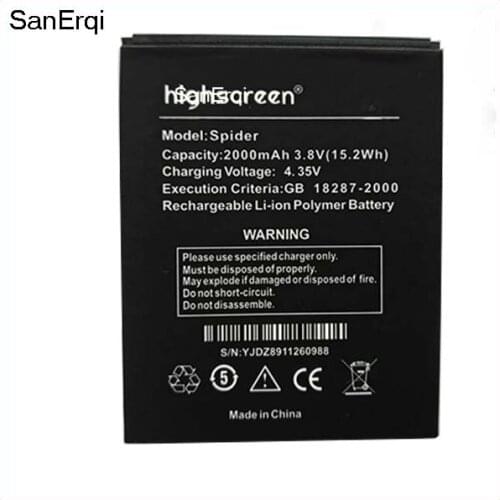 2000mAh Phone battery for Highscreen Omega Prime / Spider B2000 Mobile cell phone battery