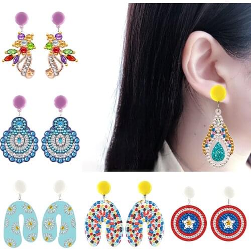 5D Special Shaped Diamond Painting New Arrivals DIY Earrings Diamond Art Cross Stitch Jewelry Accessories for Women Girls Gift