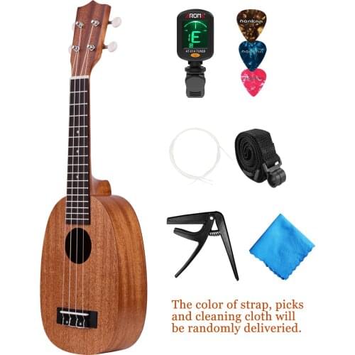 Ammoon 23 Inch Pineapple Shaped Ukulele Kit 4 String Guitar Ukelele with Gig Bag Tuner Ukulele Strings Capo 3pcs Picks Uke Strap