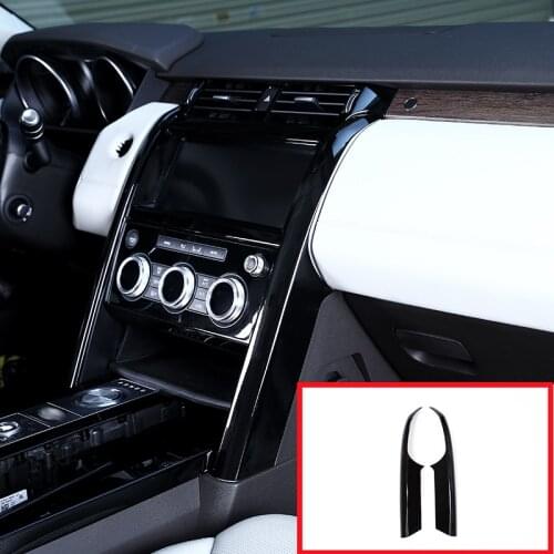 Car Accessorie Central Control Decoration Strip Protection Trim For Land Rover Discovery 5 L462 LR5 2017-2018 Glossy Black 2 Pcs