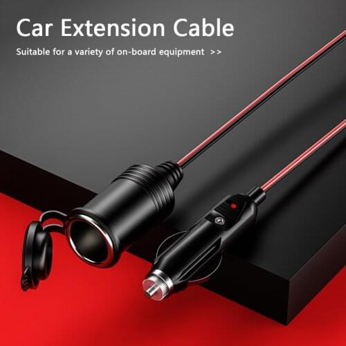 Car Cigarette Lighter Extension Cord 12V 24V DC Heavy Duty Car Charger with Cigarette Lighter Socket Replaceable Fuse For Phone