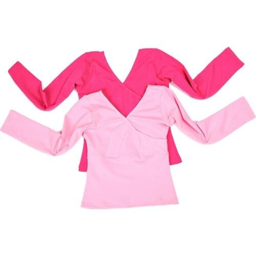 1pc New Ballet Dance Practice Skirt Girls Ballet Dance Top Long Sleeve Cotton Fitness Gymnastics Leotard Wear Practice Dancewear