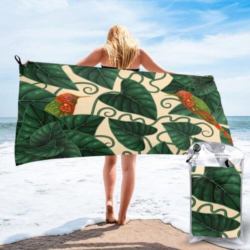 Quick Dry Beach Towel Tropical Hummingbirds Microfiber Bath Towel Beach Cushion Swimming Personalized Sand Free Beach Towel