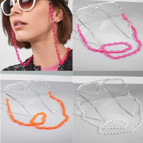 2020 New Fashion Eyeglass Chains for Women Wide Acrylic Chains Anti-slip Adjustable Eyewear Cord Holder Neck Strap Glasses Rope
