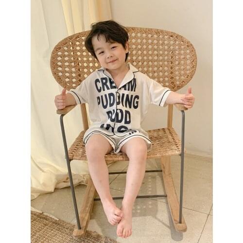 Childrens Summer Clothing Short-Sleeved Shorts Two Sets of 3-8 Years Old Boys Children Baby Boom tong shui yi Suit Male