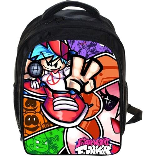 13 Inch Game Friday Night Funkin Cartoon Kids Backpack Kindergarten School Bag Children Printing Backpack Girls Boys Mochila