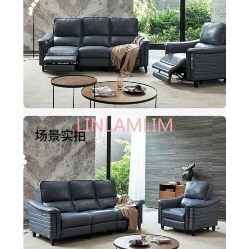 Living Room Sofa real genuine leather sofas salon couch puff asiento muebles de sala canape electric recliner 3 seater + chair