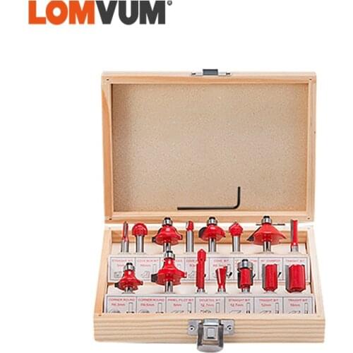 LOMVUM 6.35MM Shank Milling Cutter Router Bit Woodworking Engraving Tool Trimming Wood Milling Cutter