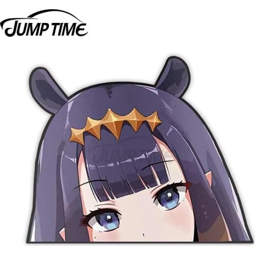 JumpTime 13 x 10.3cm For Ninomae Hololive Peeker Peek Big Head1 Truck Decal DIY Anime JDM Car Stickers for Custom JDM Decoration