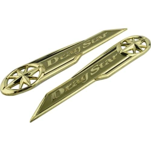 Classic Gold Dragstar Gas Tank Badge Emblem Drag Star Decals Stickers for Yamaha Vstar XVS XV 400 650 XV400 XVS400 1100