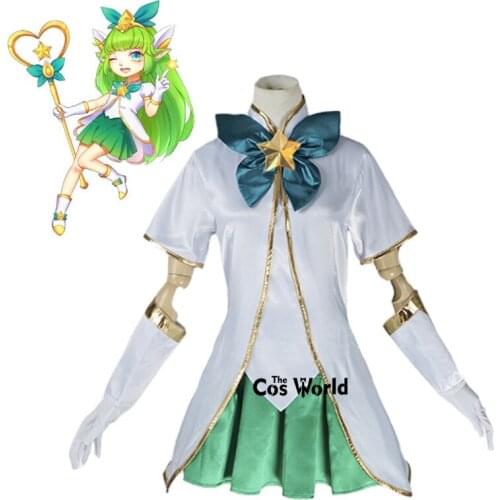 LOL Magical Girl Lulu the Fae Sorceress Dress Uniform Outfit Games Cosplay Costumes