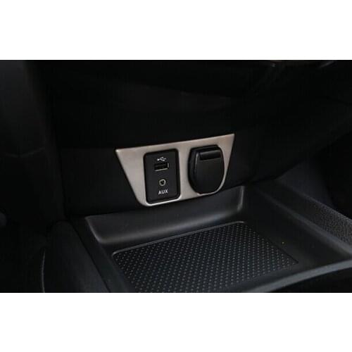 AUX Cigarette smoke Cover Trims Stainless Steel for Nissan Qashqai 2015 2016 2017 ,free shipping
