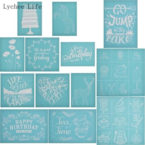Lychee Life Happy Birthday To You Self-Adhesive Silk Screen Printing Stencils For T-Shirts Fabric Handbags Diy Sewing Materials