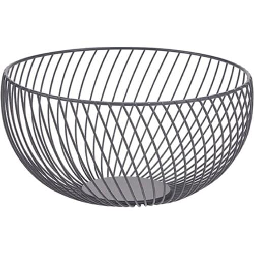 Nordic Style Metal Wire Fruit Bowl Wrought Iron Art Vegetable Storage Basket Snacks Container Kitchen Counter Organizer