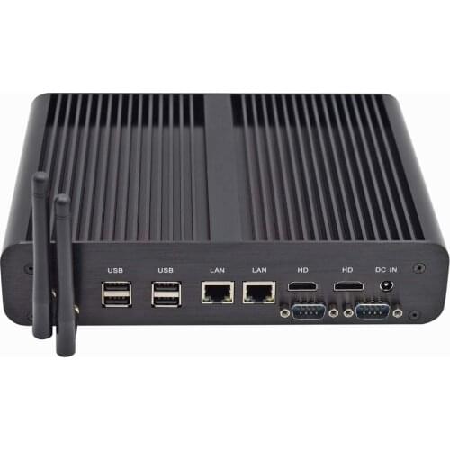 Desktop PC Fanless Mini PC, 2 RS232 COM, Support DIY SSD, Intel Core i7 5500U,HD Graphics 5500, 1000Mb windows10 2*HDMI SPDIF